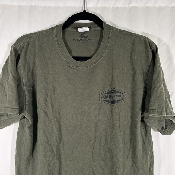 Koloa Surf Shirt Men's Medium Green Graphic Print Short Sleeve Crew Neck - Picture 2 of 11